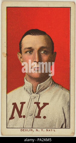 . Kunst Devlin der New York Giants Baseball Team. T206 weiße Ränder. Zwischen 1909 und 1911 157 Kunst Devlin, New York Giants, Ca. 1910 Stockfoto