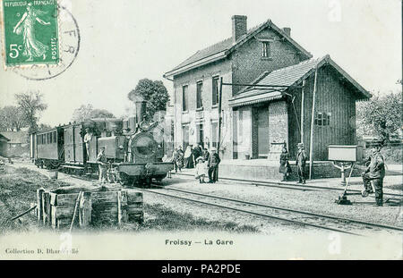 . Français: Carte postale Ancienne éditée par Dhardivillé Froissy - La Gare. Vor dem 23. Januar 1908 371 Dardiville - froissy - La Gare Stockfoto