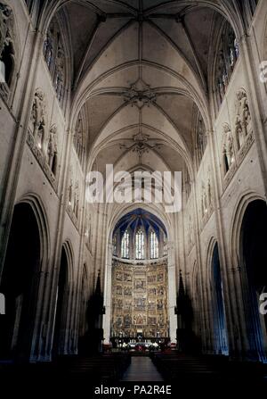 NAVE CENTRAL DE LA CATEDRAL DE OVIEDO - SIGLO XV - GOTICO ASTURIANO. Lage: CATEDRAL DE SAN SALVADOR - INTERIEUR, Oviedo, Asturien, Spanien. Stockfoto