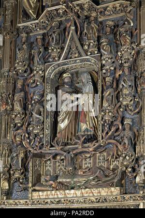 RETABLO DE LA CAPILLA DE LA CONCEPCION - las mejores Zentrale - SIGLO XV - GOTICO TARDIO. Autor: Gil de Siloé (C. 1440-1501). Lage: CATEDRAL - INTERIEUR, Burgos, Spanien. Stockfoto