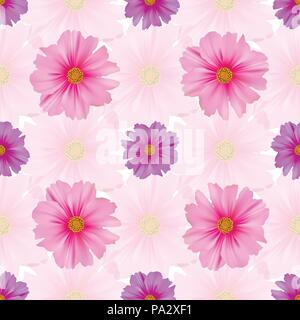 Nahtlose Muster mit Cosmos Blume Stock Vektor