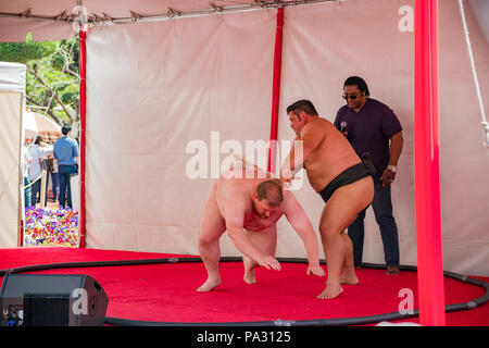 Los Angeles, APR 8: Sumo Performance Show auf der Apr 8, 2018 in Los Angeles, Kalifornien Stockfoto