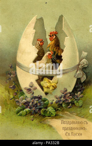 . Englisch: Alte Russische Ostern Postkarte. Vor 1917 12 08. Alte russische Ostern Postkarte Stockfoto