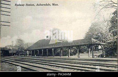 . Englisch: Bild des 1881 gebauten Auburndale Station auf einem Zurück unterteilt Postkarte aus 1907-1915. zwischen ca. 1907 und ca. 1915 167 Auburndale station Stockfoto