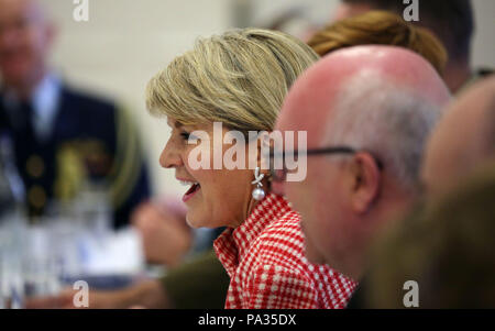 Australischer Außenminister Julie Bishop während der jährlichen UK - Australische Konsultationen auf Ministerebene am Royal Botanic Garden in Edinburgh. Stockfoto