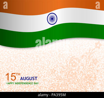 Happy Independence day Indien Postkarte Stockfoto