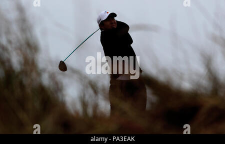 Am zweiten Tag der Open Championship 2018 in Carnoustie Golf Links, Angus, schlägt der südkoreanische Byeong Hun an den 4. Ab. DRÜCKEN SIE VERBANDSFOTO. Bilddatum: Freitag, 20. Juli 2018. Siehe PA Geschichte GOLF Open. Das Foto sollte lauten: Richard Sellers/PA Wire. Stockfoto