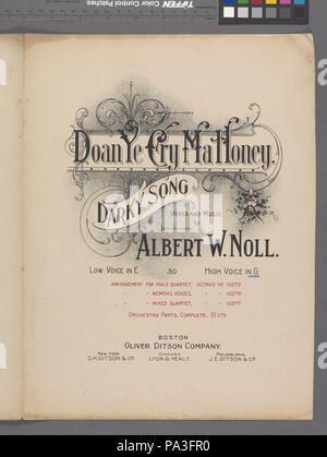 582 Doan ihr Schreien, ma Honig (NYPL Hades -608841-1256151) Stockfoto