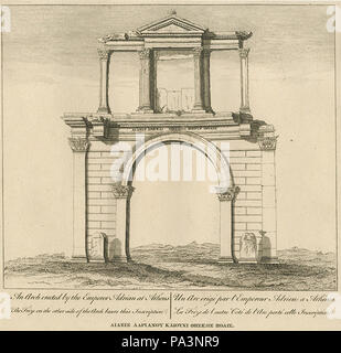 127 Ein Bogen errichtet, die der Kaiser Adrian in Athen - Dalton Richard - 1751 Stockfoto