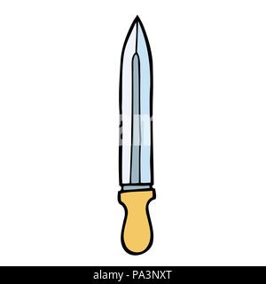 Cartoon farbiges Bild der Dolch. Vector Illustration auf weißem Hintergrund für die Erstellung von Skizzen von Tätowierungen isoliert, Bedrucken von T-Shirts und andere ite Stock Vektor