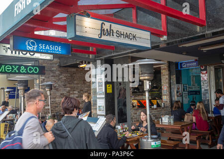 Restaurants und Cafés in Manly Beach, Sydney, Australien Stockfoto