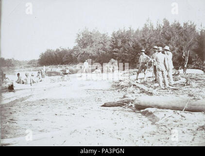 322 Vertrek van de Expeditie vanaf de monding van de rivier Tawarin n... - Collectie stichting Nationaal Museum van Wereldculturen-TM -60010138 Stockfoto