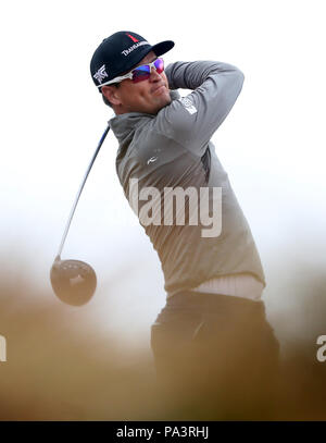 Die USA Zach Johnson T-Stücken aus dem 4. Bei Tag zwei der Open Championship 2018 in Carnoustie Golf Links, Angus. Stockfoto