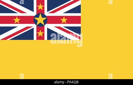 Ausführliche Darstellung der nationalen Flagge Niue Stock Vektor