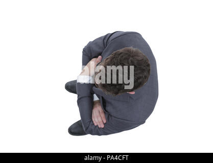 Zuversichtlich Geschäftsmann. Ansicht von oben und von der Seite. Stockfoto