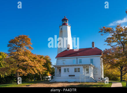 Sandy Hook Lighthouse, Sandy Hook, New Jersey, USA. Älteste Leuchtturm in den Vereinigten Staaten. Stockfoto