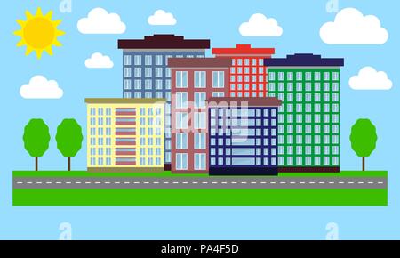 Urbane Landschaft flache Bauweise Stock Vektor