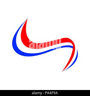 Satinband im Stil der französischen Flagge Stock Vektor