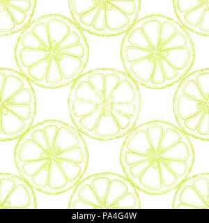 Nahtlose Muster von Hand gezeichnete Skizze Stil citrus Schichten. Vector Illustration. Stock Vektor