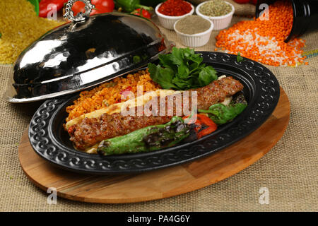 Adana Kebab, Hackfleisch Kebab, türkisches Essen Stockfoto