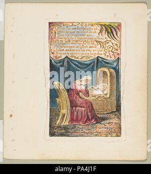 Lieder der Unschuld und Erfahrung: Cradle Song (zweite Platte): weinte für mich für Dich für alle. Künstler: William Blake (Briten, London 1757-1827 London). Maße: Blatt: 6 3/16 x 5 9/16-in. (15,7 x 14,1 cm). Datum: Ca. 1825. Museum: Metropolitan Museum of Art, New York, USA. Stockfoto