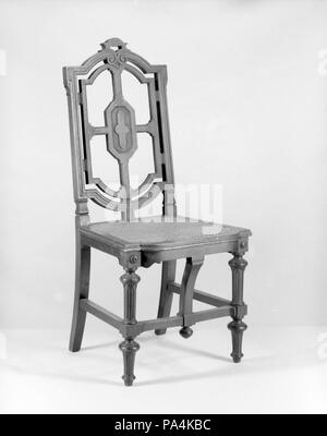 Side Chair. Kultur: American. Abmessungen: 19 x 41 1/4 in. x 20 in. (104,8 x 48,3 x 50,8 cm). Datum: Ca. 1865. Museum: Metropolitan Museum of Art, New York, USA. Stockfoto