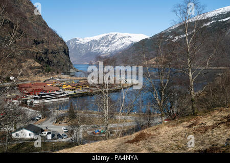 Ein Blick über Flam Norwegen Stockfoto