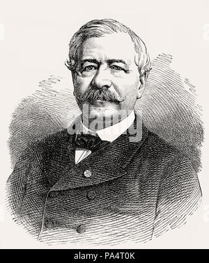 Ferdinand Marie Vicomte de Lesseps, 1805 - 1894, ein französischer Diplomat und Initiator des Suez Kanal, vom britischen Schlachten auf Land und Meer, von James Gra Stockfoto