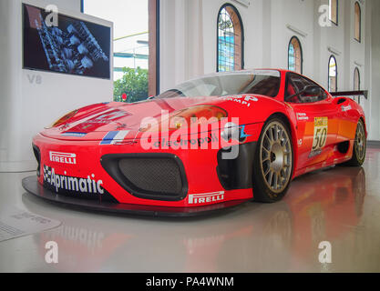 MODENA, ITALIEN - Juli 21, 2017: 2004 Ferrari 360 GTС in der Enzo Ferrari Museum. Stockfoto