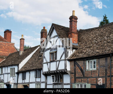 Lacock Dorf Zeitraum Fachwerkhäuser. Lacock, Wiltshire, England Stockfoto