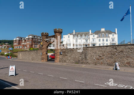 Sidmouth, einem beliebten Badeort in der East Devon, England, UK. Zwei 4 Sterne Hotels, das Victoria und Belmont Stockfoto