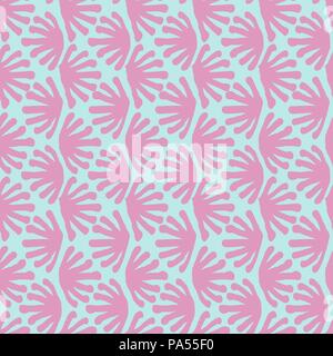 Vektor nahtlose geblümten Fliesen schön rosa und blau Muster Stock Vektor