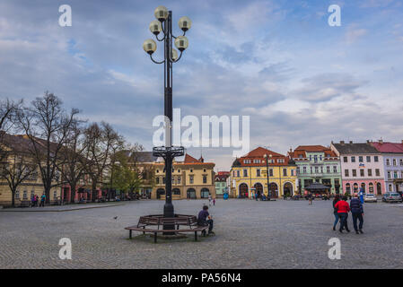 Masaryk-platz in Uherske Hradiste Stadt in Südböhmen, Mähren in der Tschechischen Republik Stockfoto