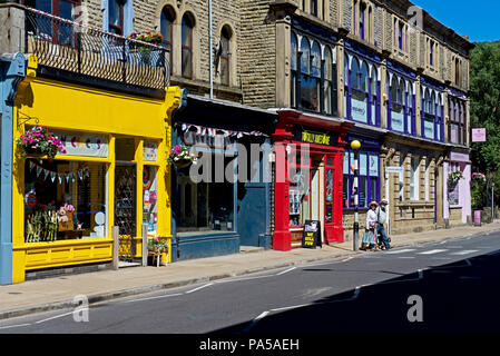 Market Street, Hebden Bridge, Calderdale, West Yorkshire, England UK Stockfoto