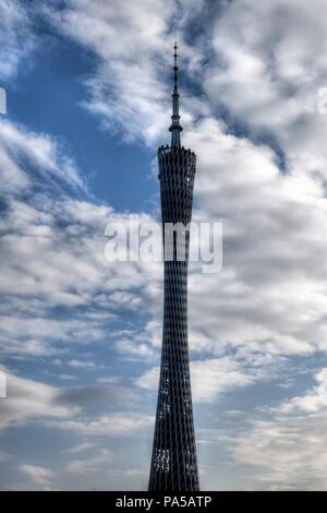 Kanton, Provinz Guangdong, China - ca. Januar 2017: Die Canton Tower, Guangzhou TV Astronomische und Sightseeing Tower. Stockfoto