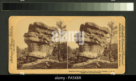 174 Balancing Rock (300 Tonnen), der Garten der Götter, Colorado, USA (Nypl b 11707606 - G90 F040 038 W) Stockfoto