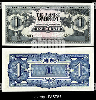 164 MAL-M5c-Malaya-Japanese Occupation-One Dollar ND (1942) Stockfoto