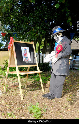 Vogelscheuche gekleidet, wie Henri de Toulouse-Lautrec Malerei ein Portrait Stockfoto