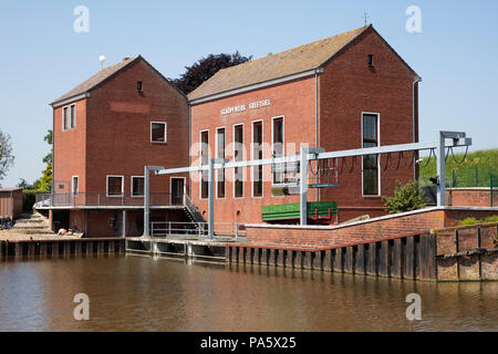 Pumpstation, Krummhoern Greetsiel, Ostfriesland, Niedersachsen, Deutschland Stockfoto