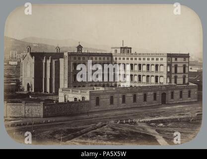 Colección Bellezas de Barcelona. Convento de las Hermanitas de los Pobres en el Paseo de San Juan. Fotografía a la albúmina. Año 1874. Stockfoto