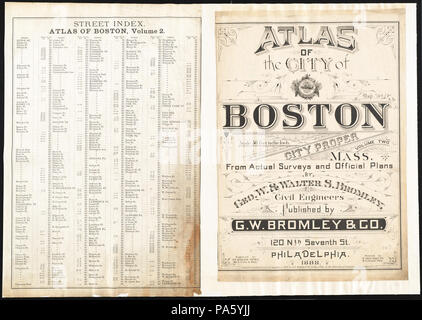 166 Atlas der Stadt Boston - Stadt, Band 2; street Index - (Titelseite) (19855456052) Stockfoto