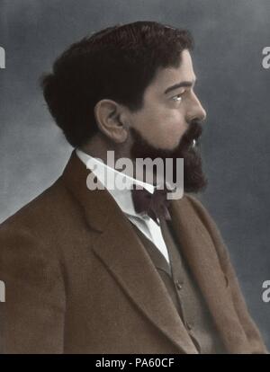 Claude Debussy (1862-1918). Französischen Komponisten. Porträt. Fotografie. Gefärbt. Stockfoto