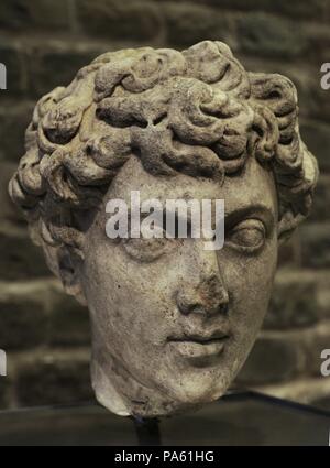 Marcus Aurelius (121 - 180). Römische Kaiser. Porträt des Kaisers als Kind. Zwischen 140-145 AD datiert. Römisch-germanisches Museum. Köln. Deutschland. Stockfoto