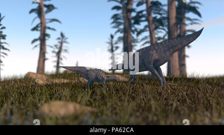 3D-Rendering des saurolophus Dinosaurier Stockfoto