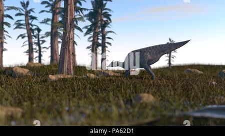 3D-Rendering des saurolophus Dinosaurier Stockfoto