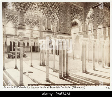 86 Fotografi av Granada. Alhambra, El Patio de los Leones desde el templete Poniente - Hallwylska museet - 104834 Stockfoto