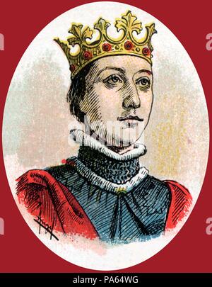 España. Pedro I el Grausame (1334-1369), rey de Castilla y León. Grabado de 1900. Stockfoto