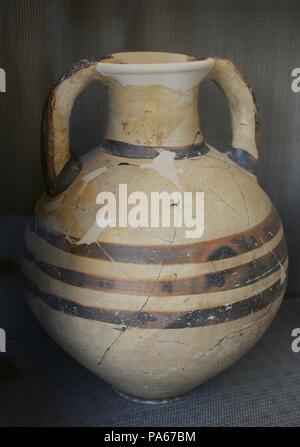 Schiff. Erkenntnisse aus der Mykenischen Brunnen. 1225-1190 v. Chr.. Akropolis Museum. Athen. Griechenland. Stockfoto