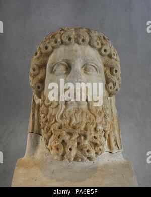 Hermes aus einem hermaic Stele. 2. Marmor aus Penteli. Akropolis Museum. Athen. Griechenland. Stockfoto