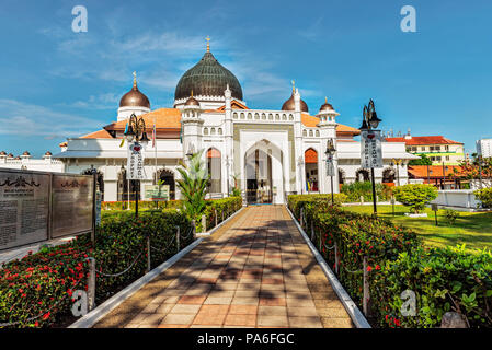 George Town, Malaysia - Jan 6, 2018: Blick auf den Haupteingang Kapitan Kling Moschee, der ältesten Moschee in Penang, Malaysia. Stockfoto